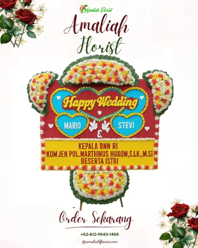 Karangan Papan Bunga Pernikahan di Berekah